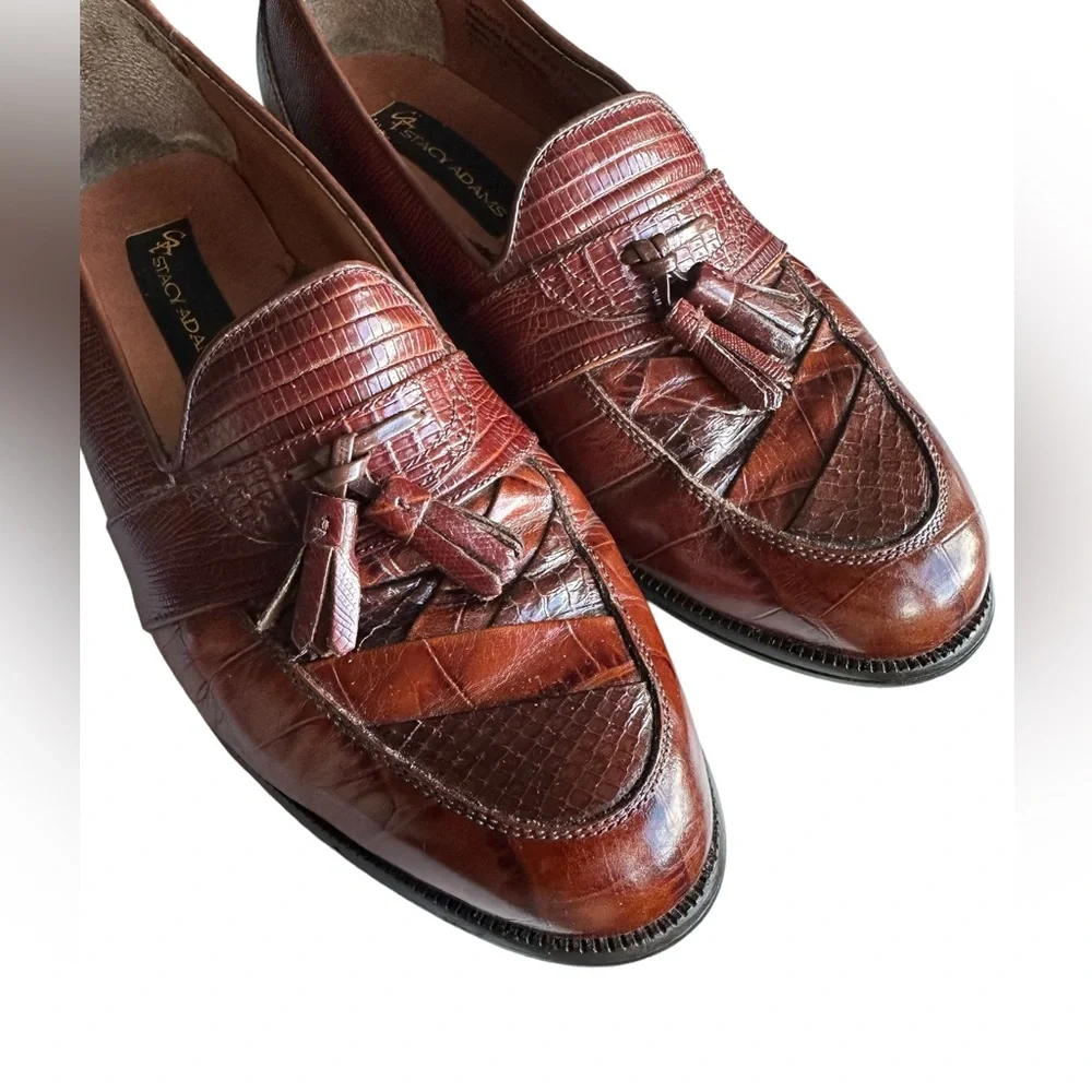 Stacy Adam’s Genuine Snake Skin / Leather Santana Printed Tassel Loafers